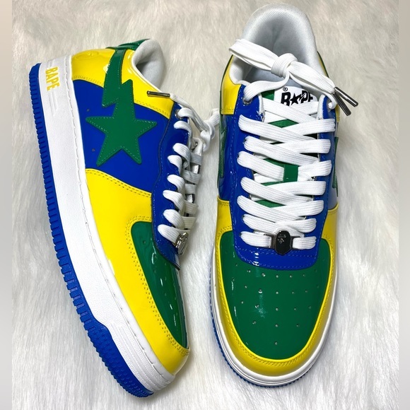 Bape Other - Bape STA Sneakers Low Top A Bathing Ape #1 M1 Blue Green Yellow Colorful Mens